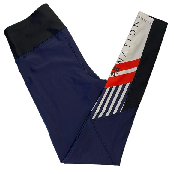 Peloton Pants - Peleton Nation Size Small workout leggings. Navy blue, black, white,‎ orange.